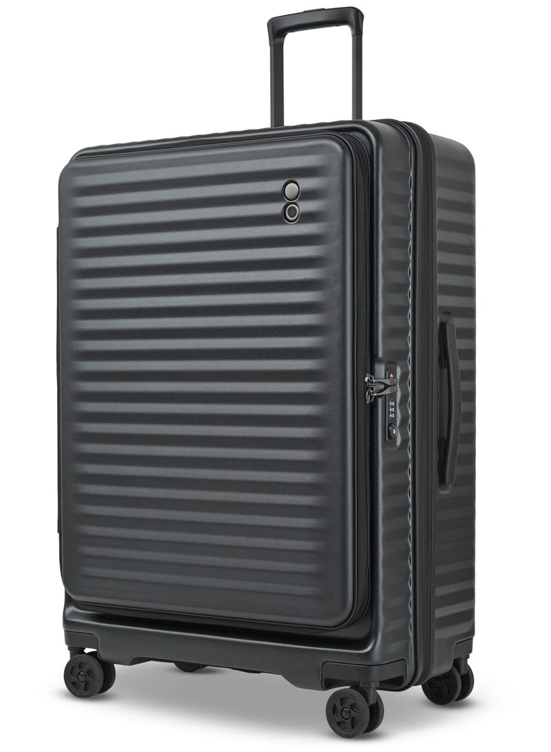 Echolac Celestra 75 Cm Front Opening 4-Double Wheeled Check-In Luggage Trolley - Black - Image 4